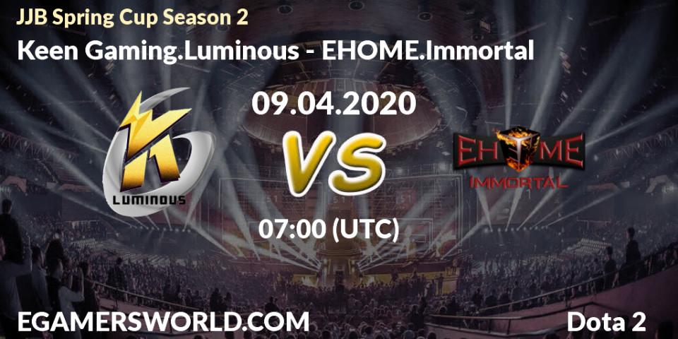 Keen Gaming.Luminous vs EHOME.Immortal: Betting TIp, Match Prediction. 09.04.20. Dota 2, JJB Spring Cup Season 2