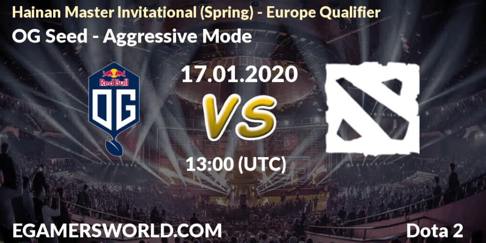 OG Seed vs Aggressive Mode: Betting TIp, Match Prediction. 17.01.20. Dota 2, Hainan Master Invitational (Spring) - Europe Qualifier