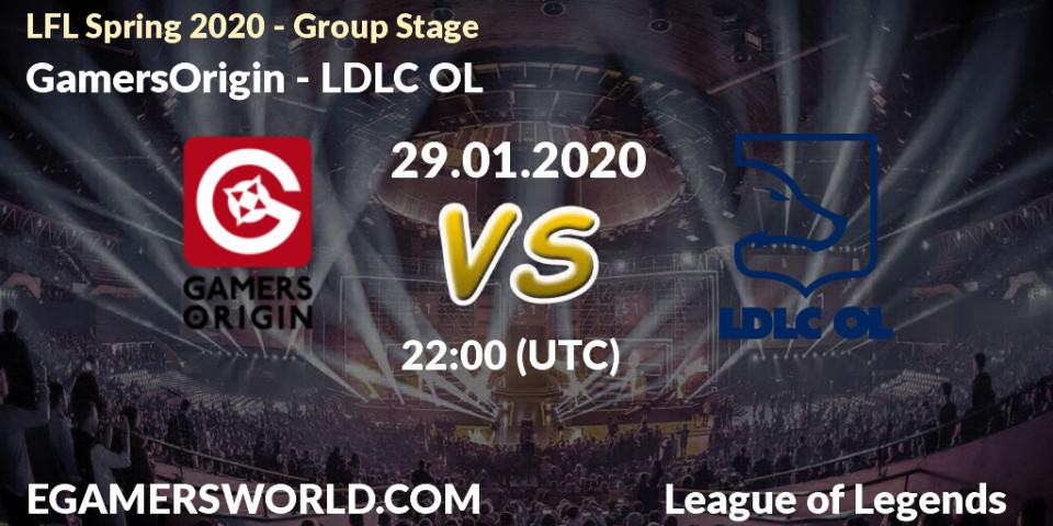 GamersOrigin vs LDLC OL: Betting TIp, Match Prediction. 29.01.20. LoL, LFL Spring 2020 - Group Stage