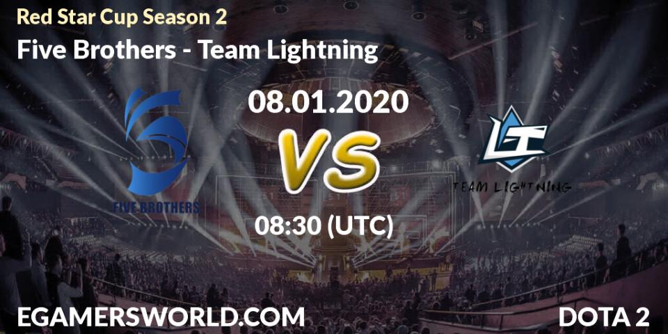 Five Brothers vs Team Lightning: Betting TIp, Match Prediction. 08.01.20. Dota 2, Red Star Cup Season 2