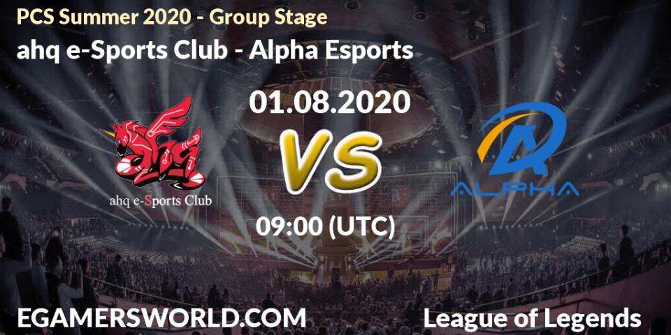ahq e-Sports Club vs Alpha Esports: Betting TIp, Match Prediction. 01.08.20. LoL, PCS Summer 2020 - Group Stage
