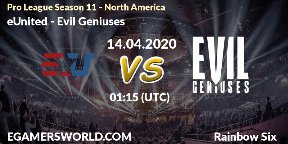 eUnited vs Evil Geniuses: Betting TIp, Match Prediction. 14.04.20. Rainbow Six, Pro League Season 11 - North America