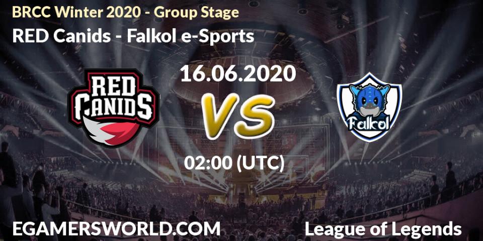 RED Canids vs Falkol e-Sports: Betting TIp, Match Prediction. 16.06.20. LoL, BRCC Winter 2020 - Group Stage