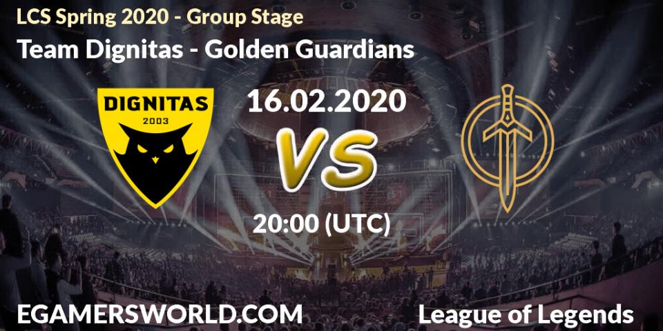 Team Dignitas vs Golden Guardians: Betting TIp, Match Prediction. 16.02.20. LoL, LCS Spring 2020 - Group Stage