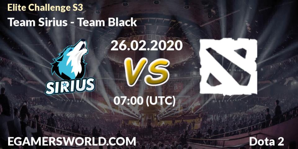 Team Sirius vs Team Black: Betting TIp, Match Prediction. 26.02.20. Dota 2, Elite Challenge S3