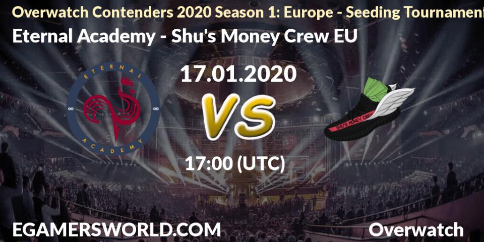 Eternal Academy vs Shu's Money Crew EU: Betting TIp, Match Prediction. 17.01.20. Overwatch, Overwatch Contenders 2020 Season 1: Europe - Seeding Tournament