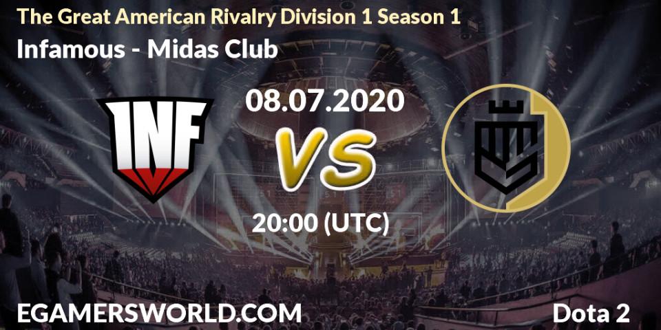 Infamous vs Midas Club: Betting TIp, Match Prediction. 08.07.20. Dota 2, The Great American Rivalry Division 1 Season 1