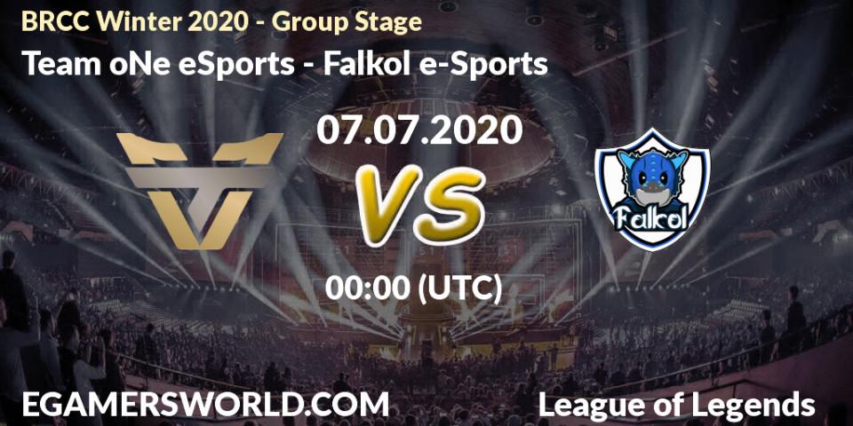 Team oNe eSports vs Falkol e-Sports: Betting TIp, Match Prediction. 07.07.20. LoL, BRCC Winter 2020 - Group Stage