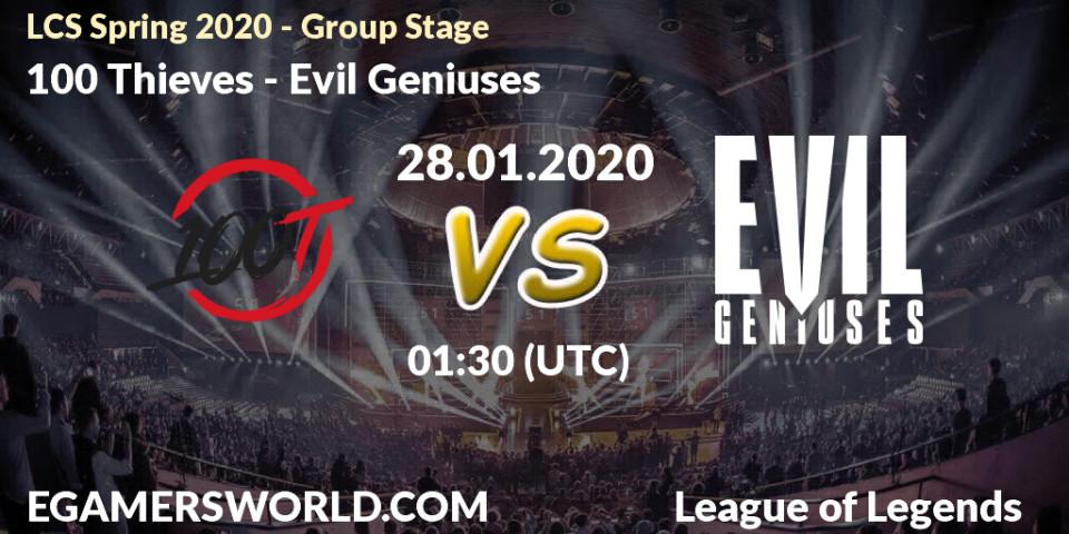 100 Thieves vs Evil Geniuses: Betting TIp, Match Prediction. 01.03.20. LoL, LCS Spring 2020 - Group Stage