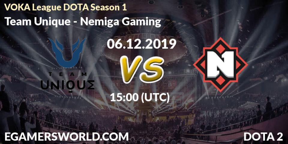 Team Unique vs Nemiga Gaming: Betting TIp, Match Prediction. 06.12.19. Dota 2, VOKA League DOTA Season 1