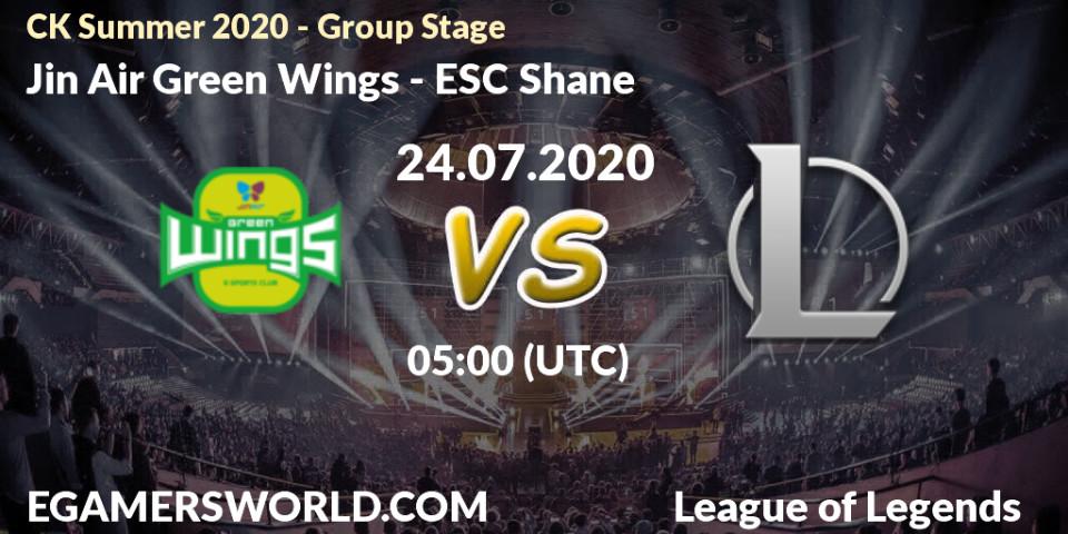 Jin Air Green Wings vs ESC Shane: Betting TIp, Match Prediction. 24.07.20. LoL, CK Summer 2020 - Group Stage
