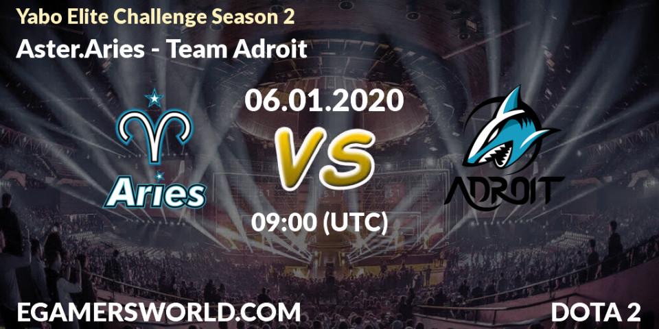 Aster.Aries vs Team Adroit: Betting TIp, Match Prediction. 06.01.20. Dota 2, Yabo Elite Challenge Season 2