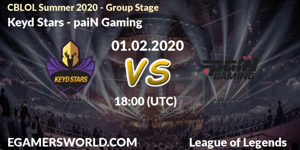 Keyd Stars vs paiN Gaming: Betting TIp, Match Prediction. 01.02.20. LoL, CBLOL Summer 2020 - Group Stage