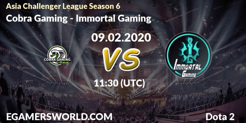 Cobra Gaming vs Immortal Gaming: Betting TIp, Match Prediction. 17.02.20. Dota 2, Asia Challenger League Season 6