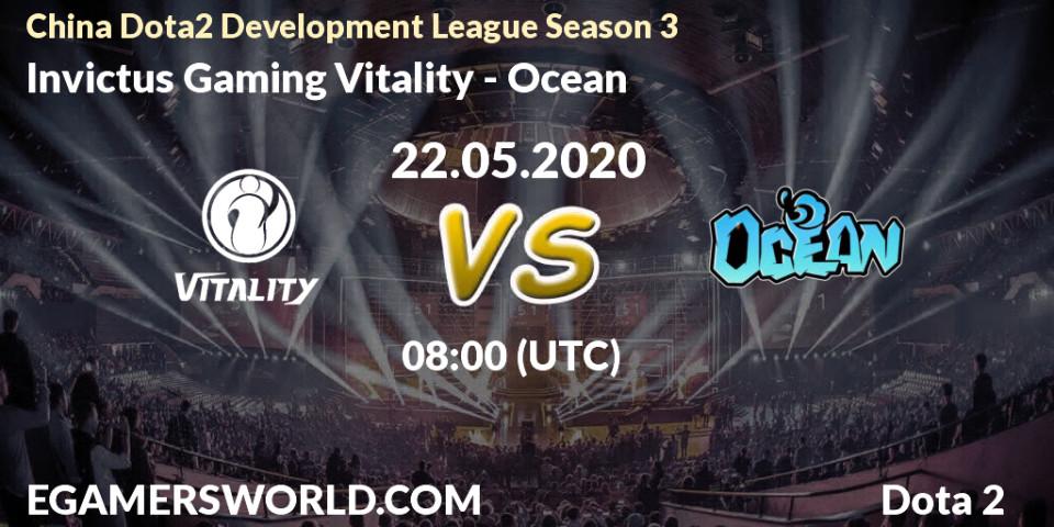 Invictus Gaming Vitality vs Ocean: Betting TIp, Match Prediction. 22.05.20. Dota 2, China Dota2 Development League Season 3