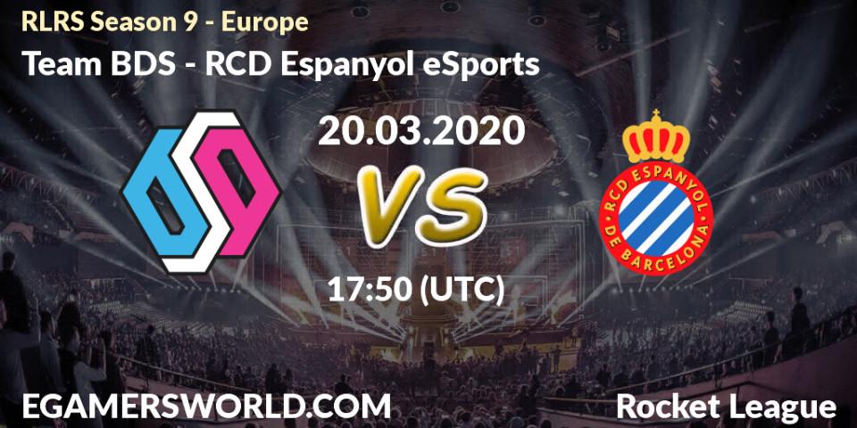 Team BDS vs RCD Espanyol eSports: Betting TIp, Match Prediction. 20.03.20. Rocket League, RLRS Season 9 - Europe
