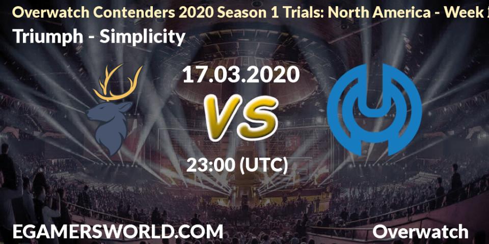 Triumph vs Simplicity: Betting TIp, Match Prediction. 17.03.20. Overwatch, Overwatch Contenders 2020 Season 1 Trials: North America - Week 2