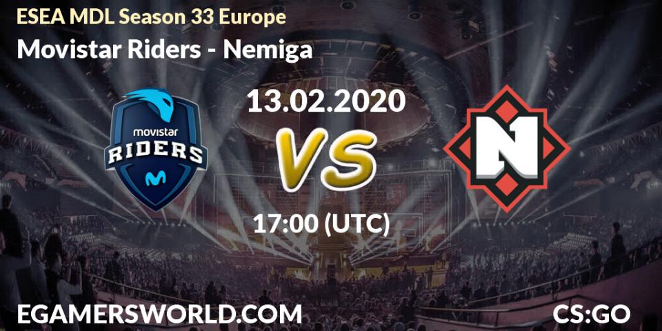 Movistar Riders vs Nemiga: Betting TIp, Match Prediction. 13.02.20. CS2 (CS:GO), ESEA MDL Season 33 Europe