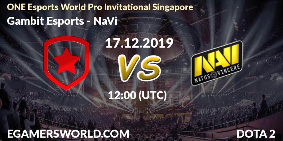 Gambit Esports vs NaVi: Betting TIp, Match Prediction. 17.12.19. Dota 2, ONE Esports World Pro Invitational Singapore
