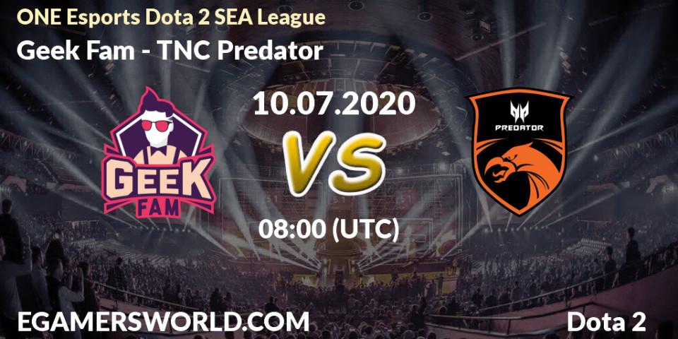 Geek Fam vs TNC Predator: Betting TIp, Match Prediction. 10.07.20. Dota 2, ONE Esports Dota 2 SEA League