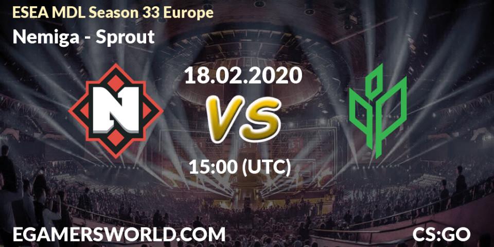 Nemiga vs Sprout: Betting TIp, Match Prediction. 18.02.20. CS2 (CS:GO), ESEA MDL Season 33 Europe