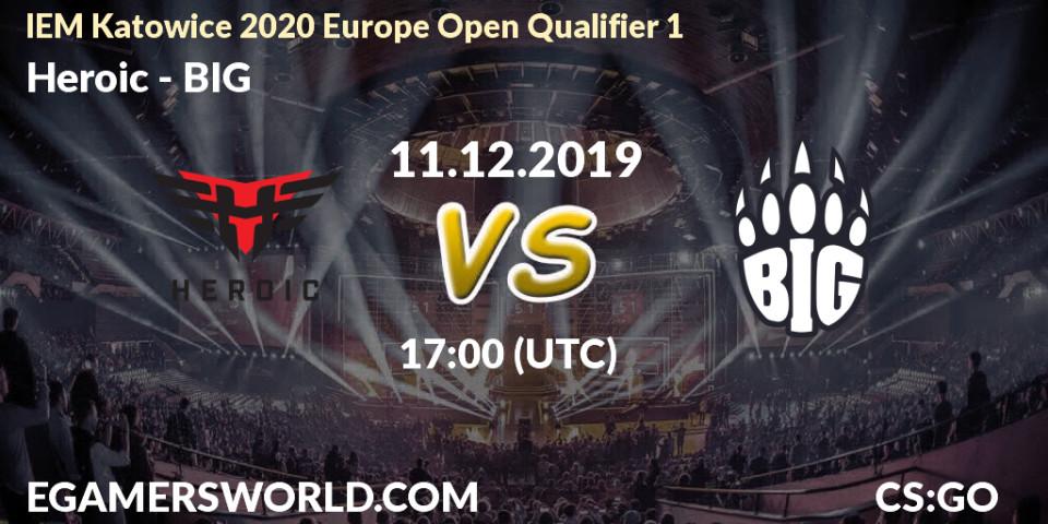 Heroic vs BIG: Betting TIp, Match Prediction. 11.12.19. CS2 (CS:GO), IEM Katowice 2020 Europe Open Qualifier 1
