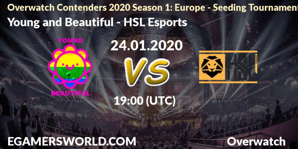 Young and Beautiful vs HSL Esports: Betting TIp, Match Prediction. 24.01.20. Overwatch, Overwatch Contenders 2020 Season 1: Europe - Seeding Tournament