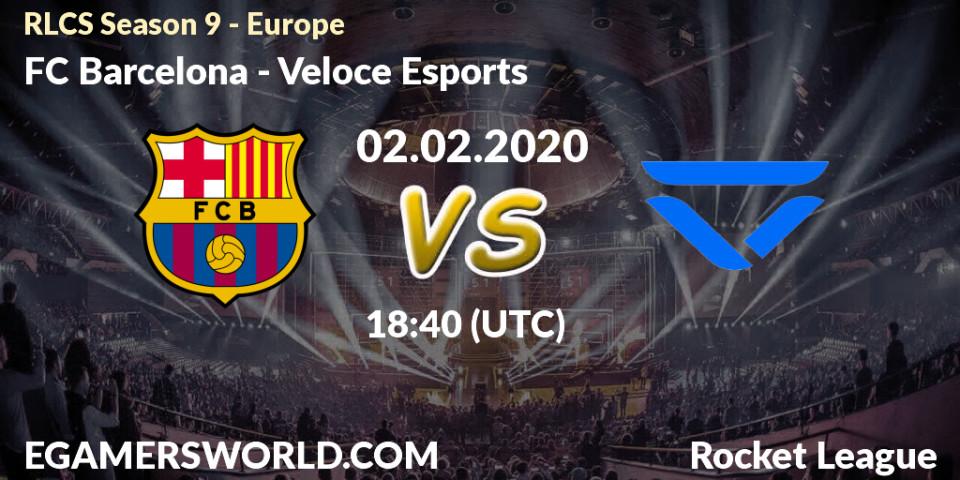 FC Barcelona vs Veloce Esports: Betting TIp, Match Prediction. 09.02.20. Rocket League, RLCS Season 9 - Europe