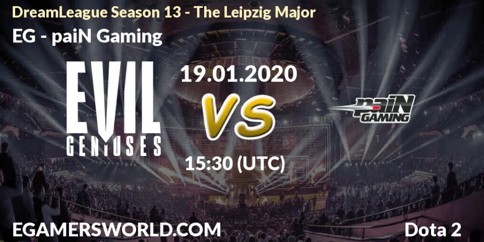 EG vs paiN Gaming: Betting TIp, Match Prediction. 19.01.20. Dota 2, DreamLeague Season 13 - The Leipzig Major