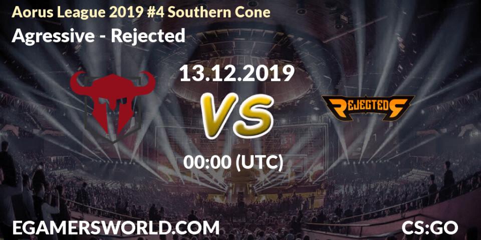 Agressive vs Rejected: Betting TIp, Match Prediction. 12.12.19. CS2 (CS:GO), Aorus League 2019 #4 Southern Cone