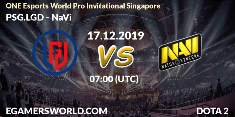 PSG.LGD vs NaVi: Betting TIp, Match Prediction. 17.12.19. Dota 2, ONE Esports World Pro Invitational Singapore