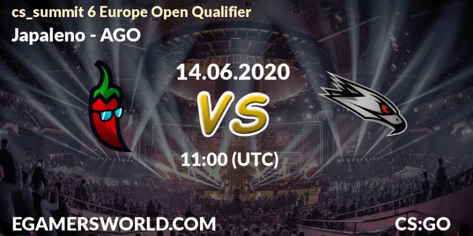 Japaleno vs AGO: Betting TIp, Match Prediction. 14.06.20. CS2 (CS:GO), cs_summit 6 Europe Open Qualifier