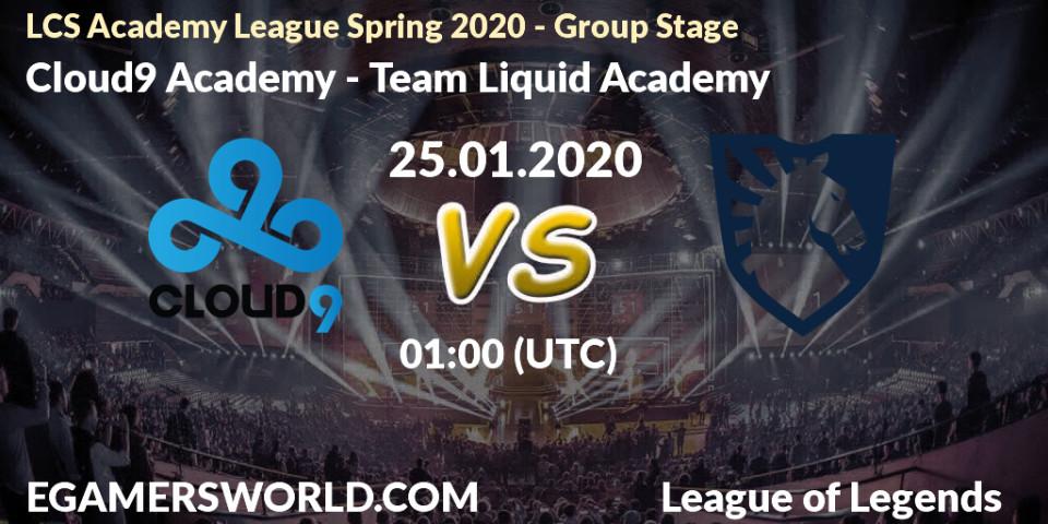 Cloud9 Academy vs Team Liquid Academy: Betting TIp, Match Prediction. 25.01.20. LoL, LCS Academy League Spring 2020 - Group Stage