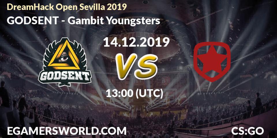 GODSENT vs Gambit Youngsters: Betting TIp, Match Prediction. 14.12.19. CS2 (CS:GO), DreamHack Open Sevilla 2019