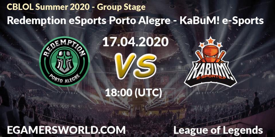 Redemption eSports Porto Alegre vs KaBuM! e-Sports: Betting TIp, Match Prediction. 17.04.20. LoL, CBLOL Summer 2020 - Group Stage