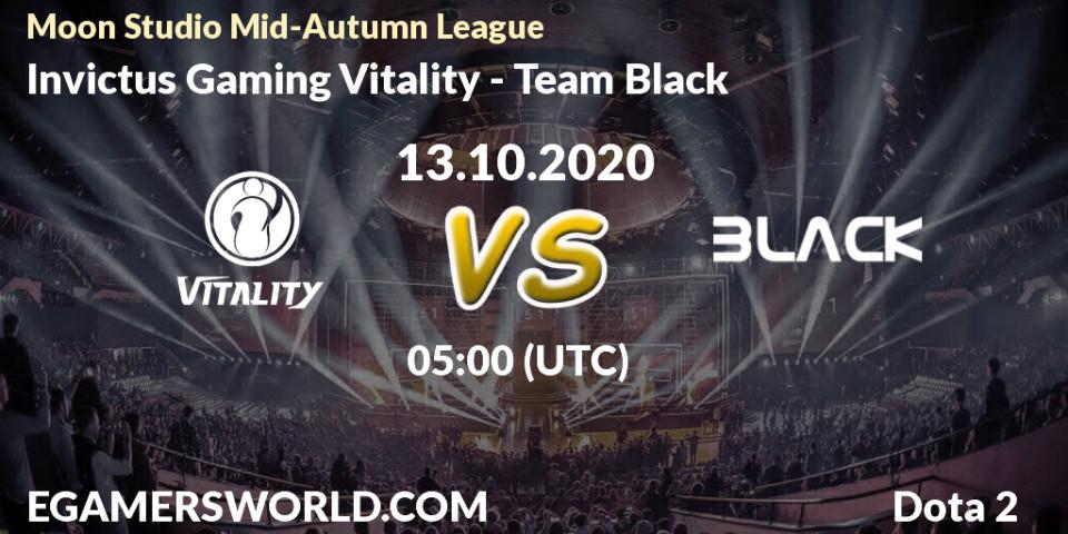 Invictus Gaming Vitality vs Team Black: Betting TIp, Match Prediction. 13.10.20. Dota 2, Moon Studio Mid-Autumn League
