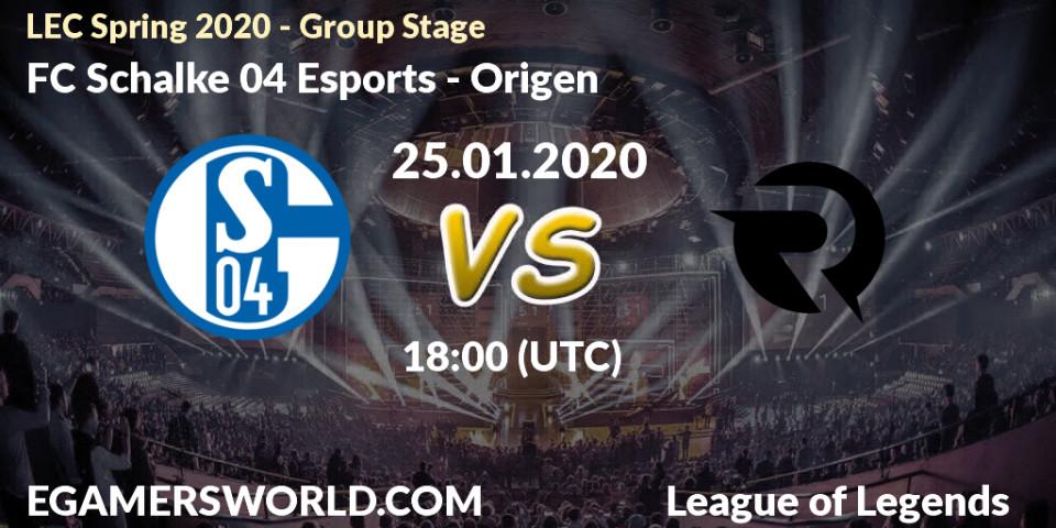 FC Schalke 04 Esports vs Origen: Betting TIp, Match Prediction. 25.01.20. LoL, LEC Spring 2020 - Group Stage