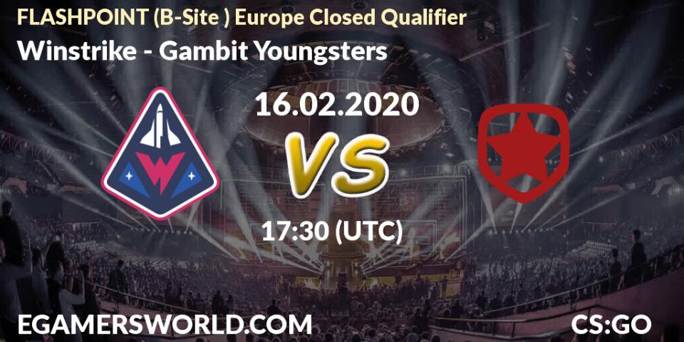 Winstrike vs Gambit Youngsters: Betting TIp, Match Prediction. 16.02.20. CS2 (CS:GO), FLASHPOINT Europe Closed Qualifier