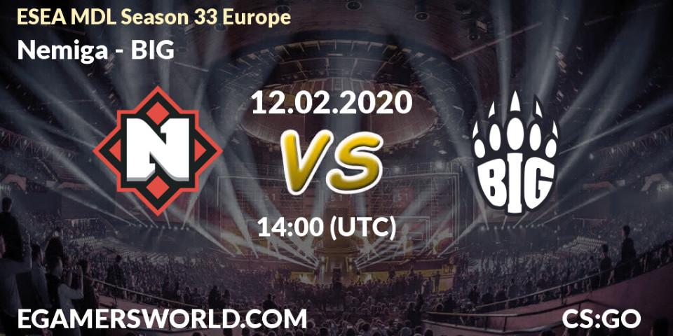 Nemiga vs BIG: Betting TIp, Match Prediction. 12.02.20. CS2 (CS:GO), ESEA MDL Season 33 Europe
