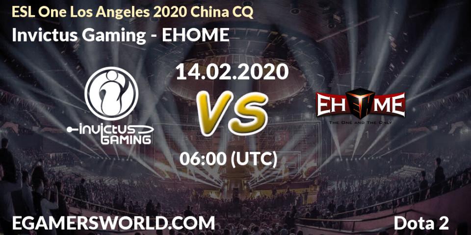 Invictus Gaming vs EHOME: Betting TIp, Match Prediction. 15.02.20. Dota 2, ESL One Los Angeles 2020 China CQ