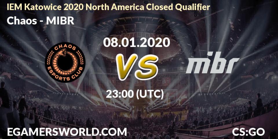Chaos vs MIBR: Betting TIp, Match Prediction. 08.01.20. CS2 (CS:GO), IEM Katowice 2020 North America Closed Qualifier