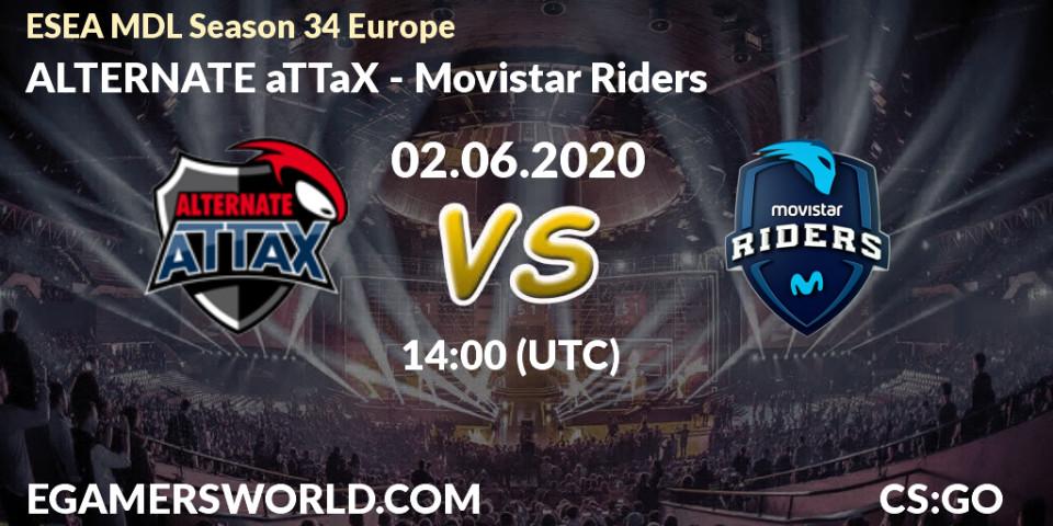 ALTERNATE aTTaX vs Movistar Riders: Betting TIp, Match Prediction. 02.06.20. CS2 (CS:GO), ESEA MDL Season 34 Europe