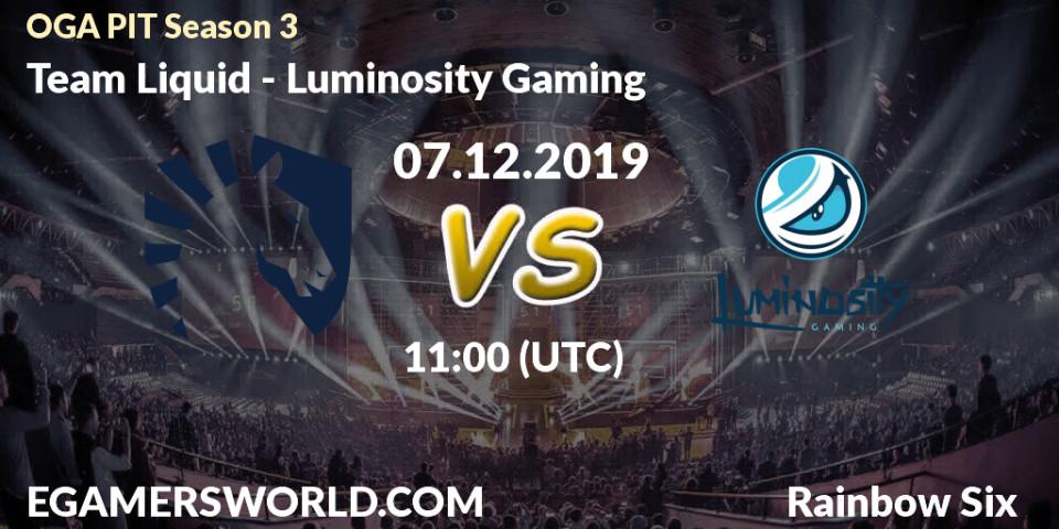 Team Liquid vs Luminosity Gaming: Betting TIp, Match Prediction. 07.12.19. Rainbow Six, OGA PIT Season 3