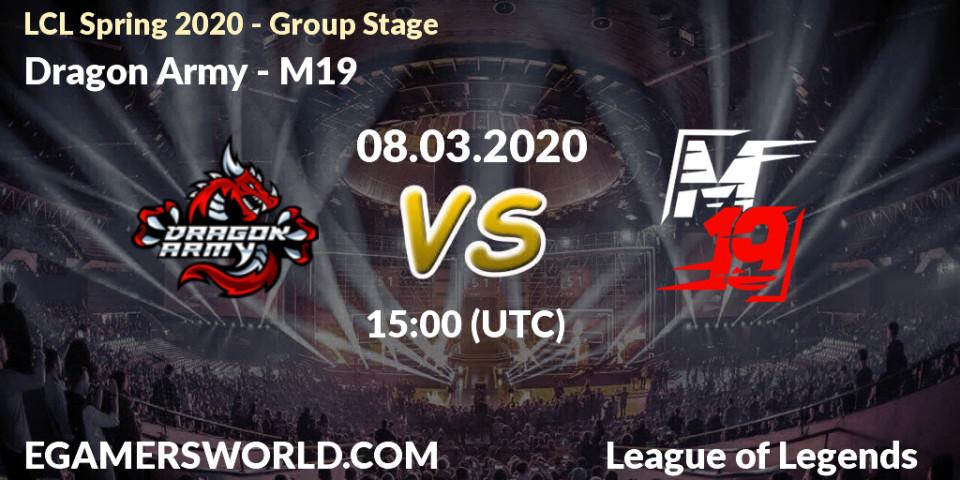 Dragon Army vs M19: Betting TIp, Match Prediction. 08.03.20. LoL, LCL Spring 2020 - Group Stage