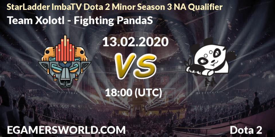 Team Xolotl vs Fighting PandaS: Betting TIp, Match Prediction. 13.02.20. Dota 2, StarLadder ImbaTV Dota 2 Minor Season 3 NA Qualifier