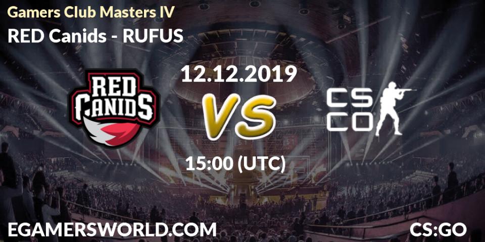 RED Canids vs RUFUS: Betting TIp, Match Prediction. 12.12.19. CS2 (CS:GO), Gamers Club Masters IV