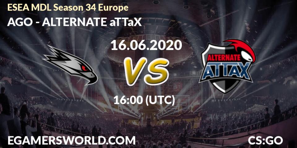 AGO vs ALTERNATE aTTaX: Betting TIp, Match Prediction. 16.06.20. CS2 (CS:GO), ESEA MDL Season 34 Europe