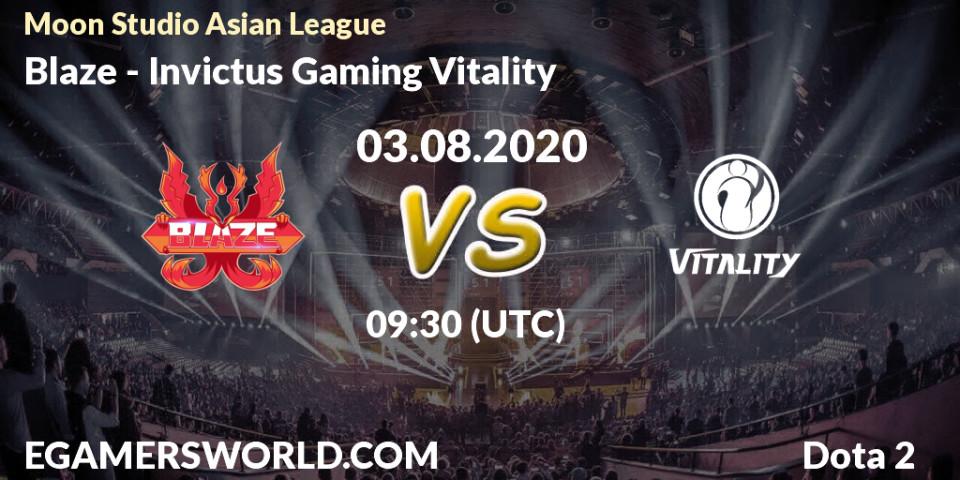 Blaze vs Invictus Gaming Vitality: Betting TIp, Match Prediction. 03.08.20. Dota 2, Moon Studio Asian League