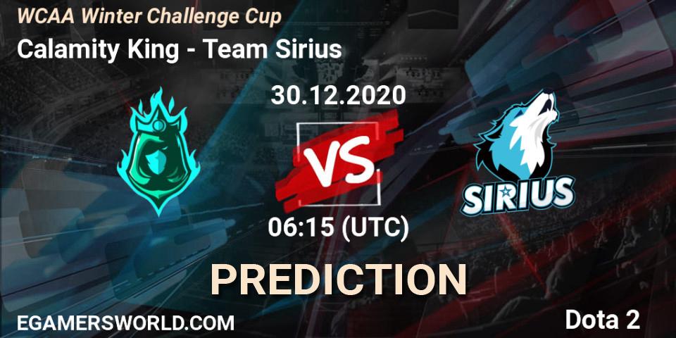 Calamity King vs Team Sirius: Betting TIp, Match Prediction. 30.12.20. Dota 2, WCAA Winter Challenge Cup