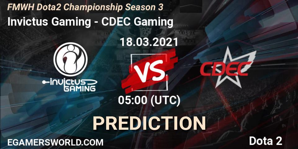 Invictus Gaming vs CDEC Gaming: Betting TIp, Match Prediction. 18.03.21. Dota 2, FMWH Dota2 Championship Season 3